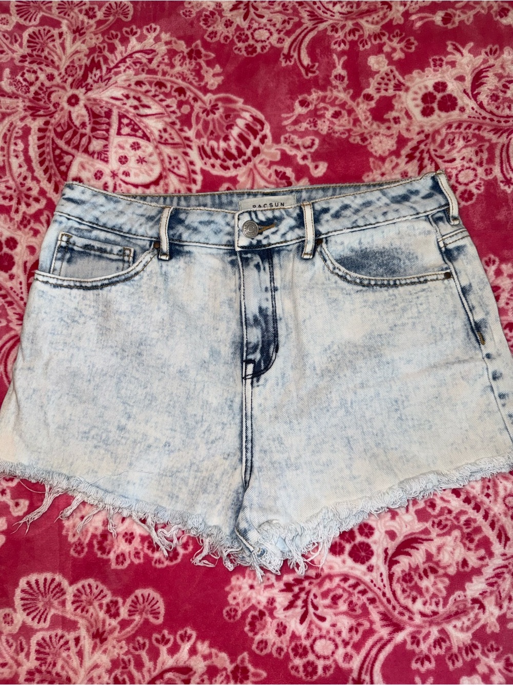 PacSun Light Blue Acid-Wash Denim Cutoff Shorts